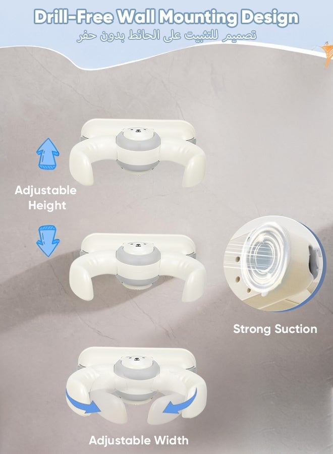 Sunbath Baby Shower Stand, Wall Mount Baby Shower Standing Support, Adjustable Toddler Bath Stand with Support,  Foldable Portable Baby Bath Helper Stand for 6-36 Months  Infants & Toddlers, Easy to Use - Image 5